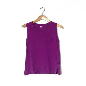 Madewell Pocket Slub Tank Top in Wine / Purple